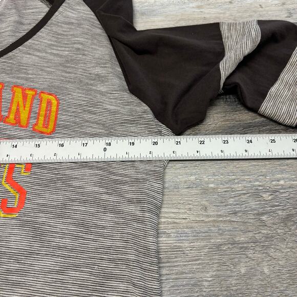 NWT Team Apparel NFL Cleveland Browns Black Womens XL Glittered Spellout T-shirt - Picture 9 of 12